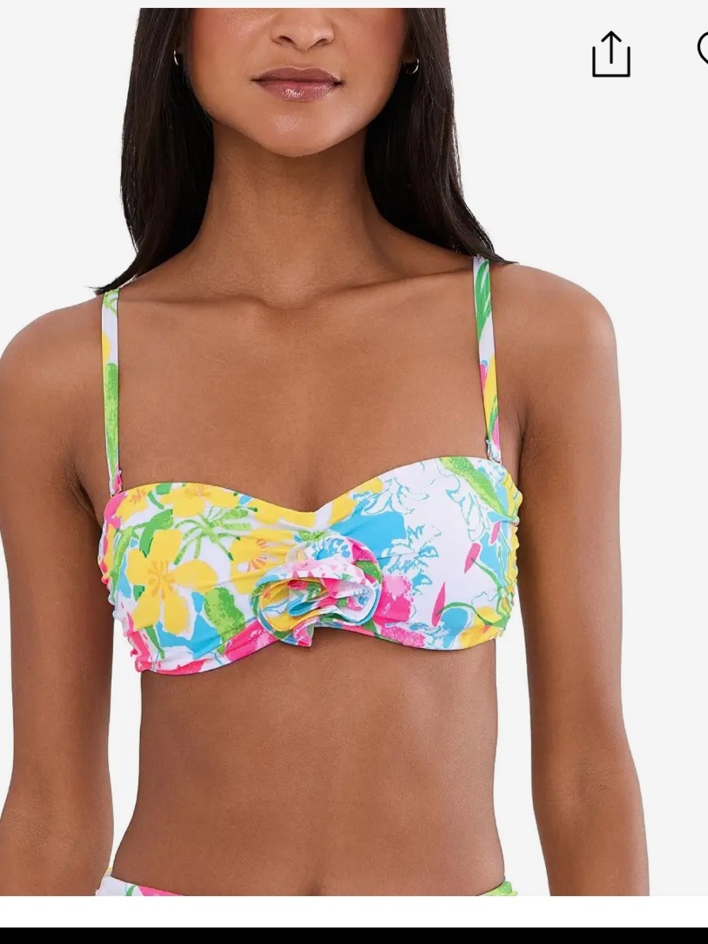 Lily Pulitzer Harlan Bikini Swim Top Floral Design Pool Beach Vacation Boat NWT